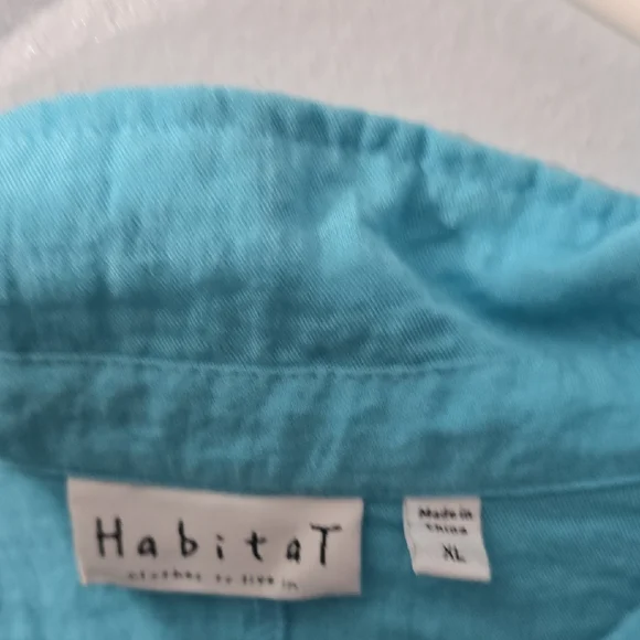 Habitat Blue Boxy Button Down Shirt - Picture 3 of 8